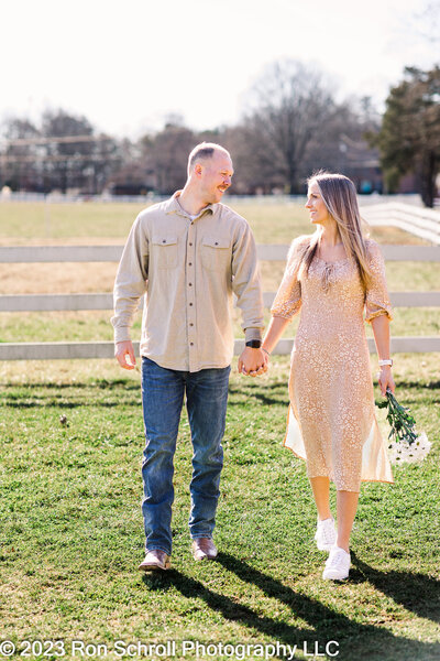 Couple  photos with Ron Schroll Photography at Pleasant Grove Farm in Charlotte NC