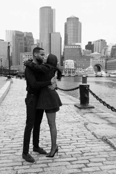 Bride and groom walk up memorial steps at their DC wedding