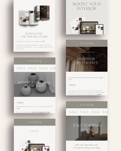 Earthy Flodesk templates for interior designers