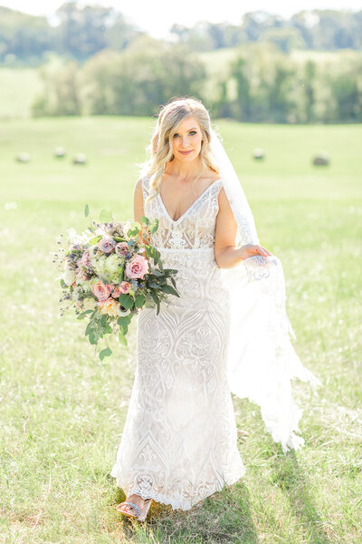 Authentic Bridal portrait at The Retreat at Eastwood  in Warrenton, Virginia.