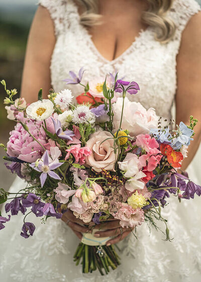 Stunning brides bouquet at The 3 Acres, Yorkshire
