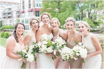 bridesmaids laughing at Wyche Pavilion wedding