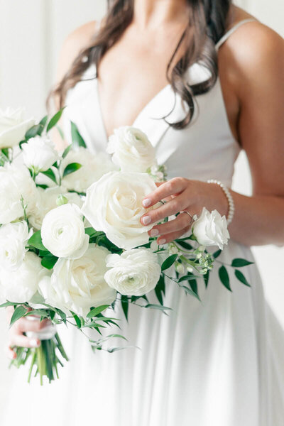 bridal florals on wedding day taken by minneapolis wedding photographer