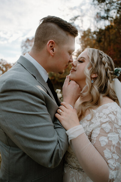 Bride and groom portraits at Smoky Mountain Elopement.