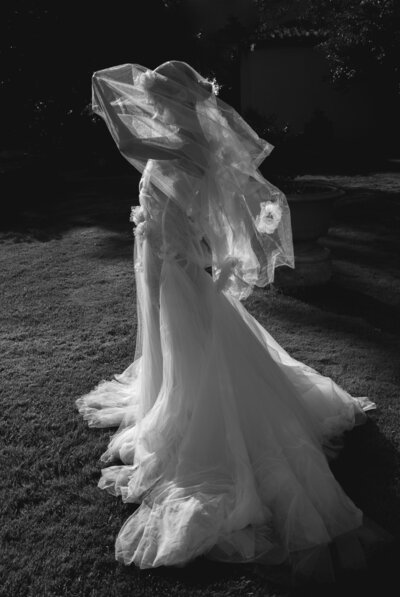 Fine art wedding photography of a bride with veil in Naples Florida