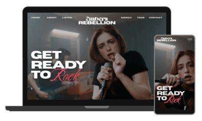 Rock Band Embers Rebellion Laptop Mobile Website