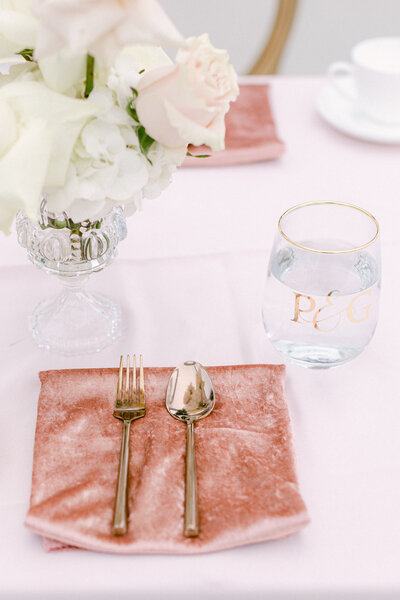 rose gold wedding plating