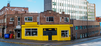 yellow building outide of the hide in sheffield