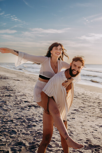 Couple Kissing on the beach in florida