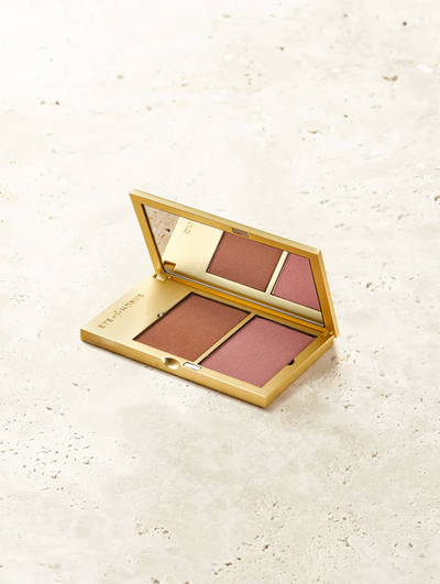 Eyes of horus complexion duo universal encases two richly-pigmented mineral bronzer and blush powders, for an enhanced and radiant complexion with concrete floor for an aesthetic feel