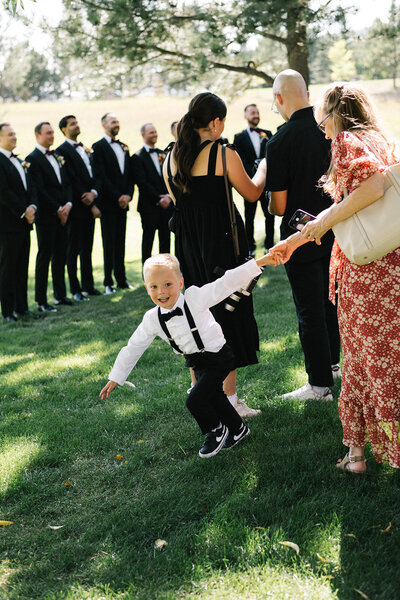 A candid, documentary style , film inspired image of a couple during their wedding in denver, colorado