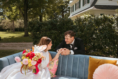 bride and groom at their wedding in the twin cities
