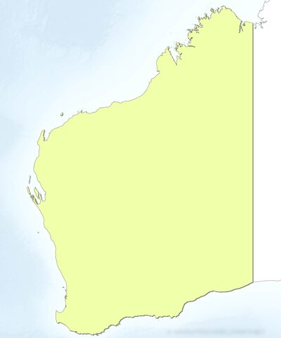Western Australia map highlighting service area for Casket & Chrome hearse hire