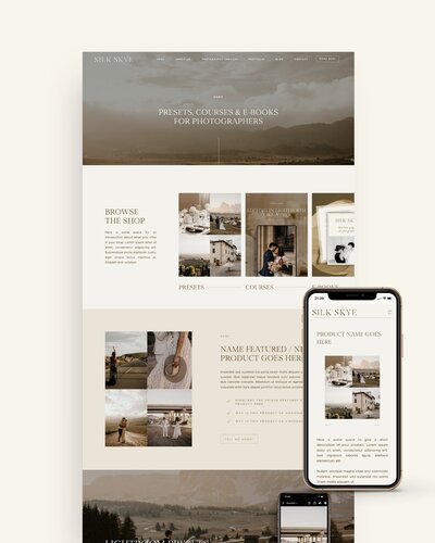 Showit Shop Template for Photographer