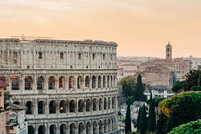 Colosseum in Rome at sunset