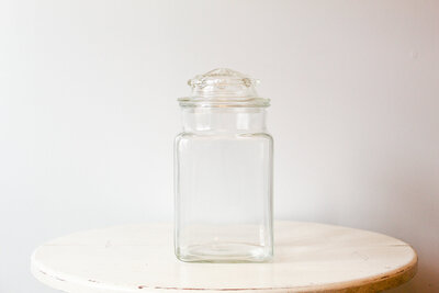 TE Inventory-Clear Glass Display Jar Medium with Lid 150