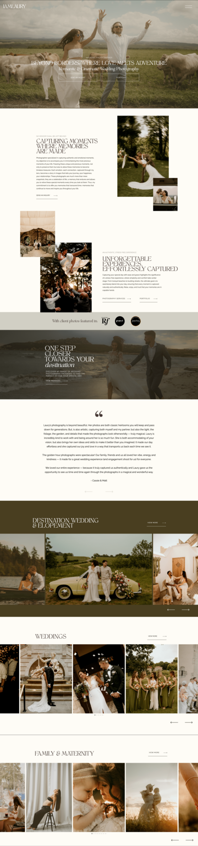 Wedding Photographer Website Design