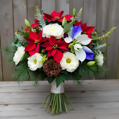 winter wedding poinsettias