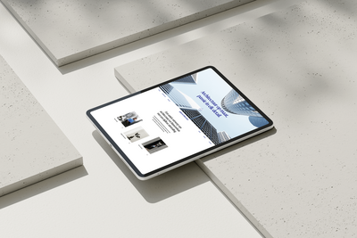 Webdesign van Gala Architecten op iPad