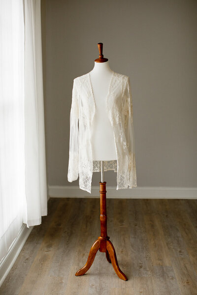 white see-through lace cardigan