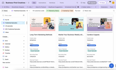 Podcast Planner - Episode Gallery