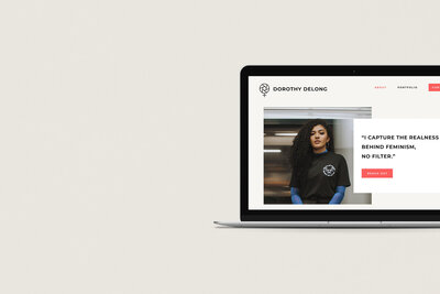 Contemporary portfolio website design on laptop by Angela Benincasa