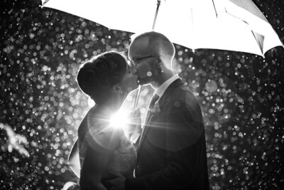 Bride and Groom kissing at the end of their sparkler exit photographed by Austin TX based Photographer Lydia Teague