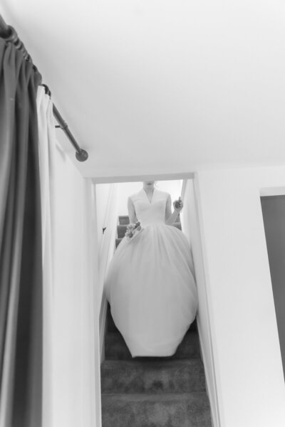 Bride Walking Down Stairs