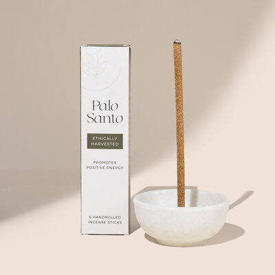 Enjoy the many cleansing and purifying benefits of Palo Santo with our hand-rolled incense sticks. Our premium Palo Santo comes from a carefully selected ethical farm in Ecuador and is wild-harvested from naturally fallen wood to ensure sustainability.
