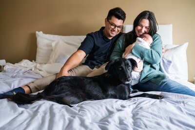 lifestyle newborn photography of family of four