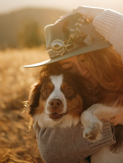golden hour dog photoshoot