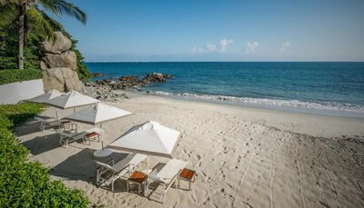 The beach at Sayulita Wellness Retreat offers a peaceful, natural sanctuary for reflection, healing sessions, and connection to the ocean's calming energy.