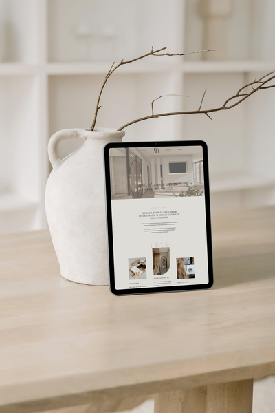 Showit website ontwerp voor Levh Interiors op ipad