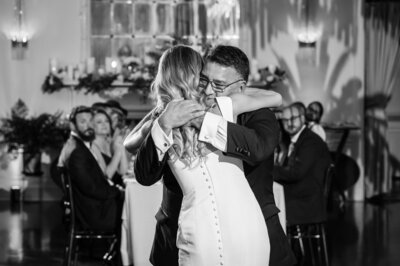 New Jersey photo of dad and bride hugging