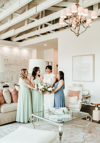 Bridesmaid photo taken before a wedding ceremony