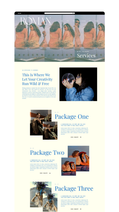 services website design page