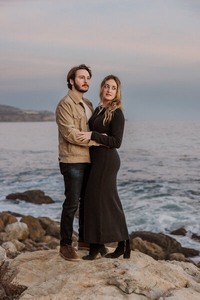 Sunset celebration of an engagement in palos verdes at terranea resort