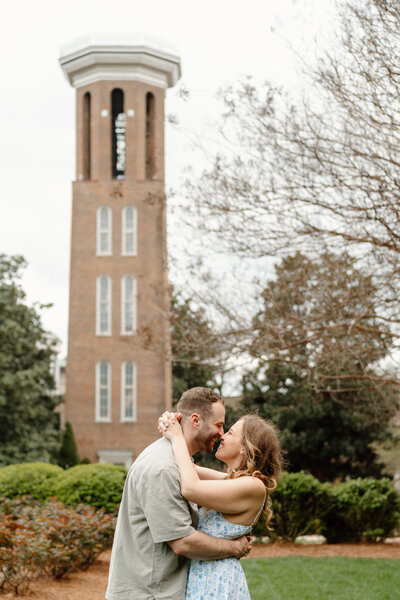 couple hugging at belmont campus