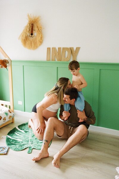 candid family photo at home in Perth

