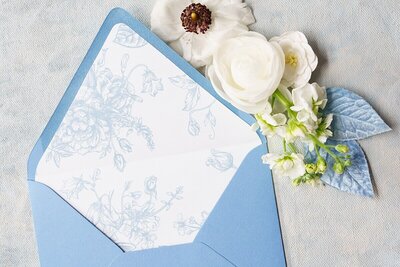 Custom floral wedding invitation liners