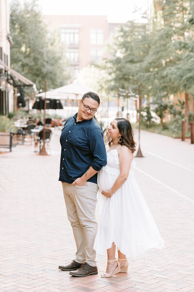 Maternity photo of couple at the Pearl in San Antonio Texas