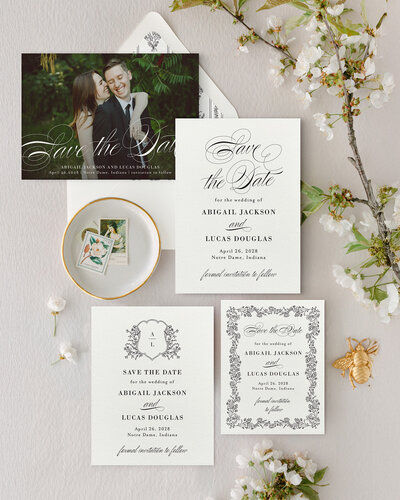 classic letterpress save the dates