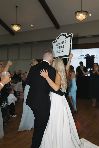 Bride and Groom dance floor flash photo