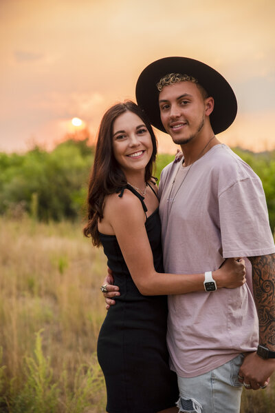 Couples session in Longmont Colorado during wildfire for amazing sunset
