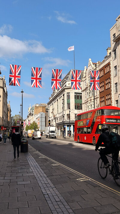 Photo of United Kingdom Walkway with Flags