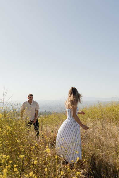 Bride and Groom laughing with each other