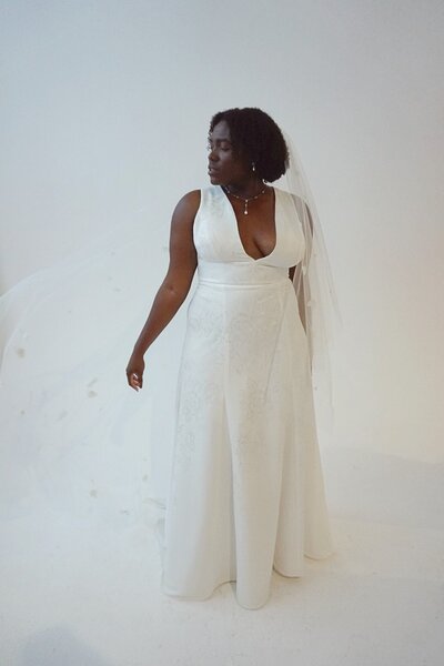 Butterfly Wedding Dress with off-the-shoulder sleeves