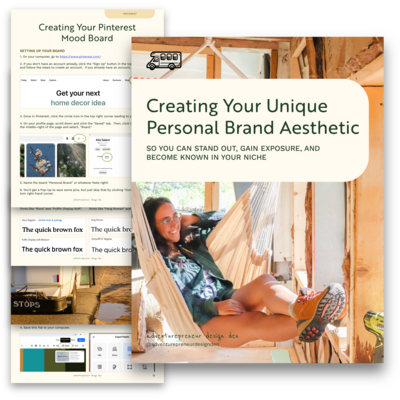 preview of the personal brand guide pages