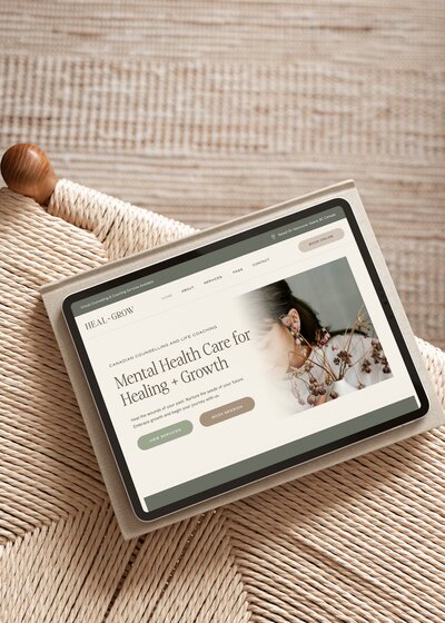 counselling website on a tablet