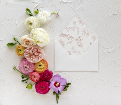 Floral envelope liner